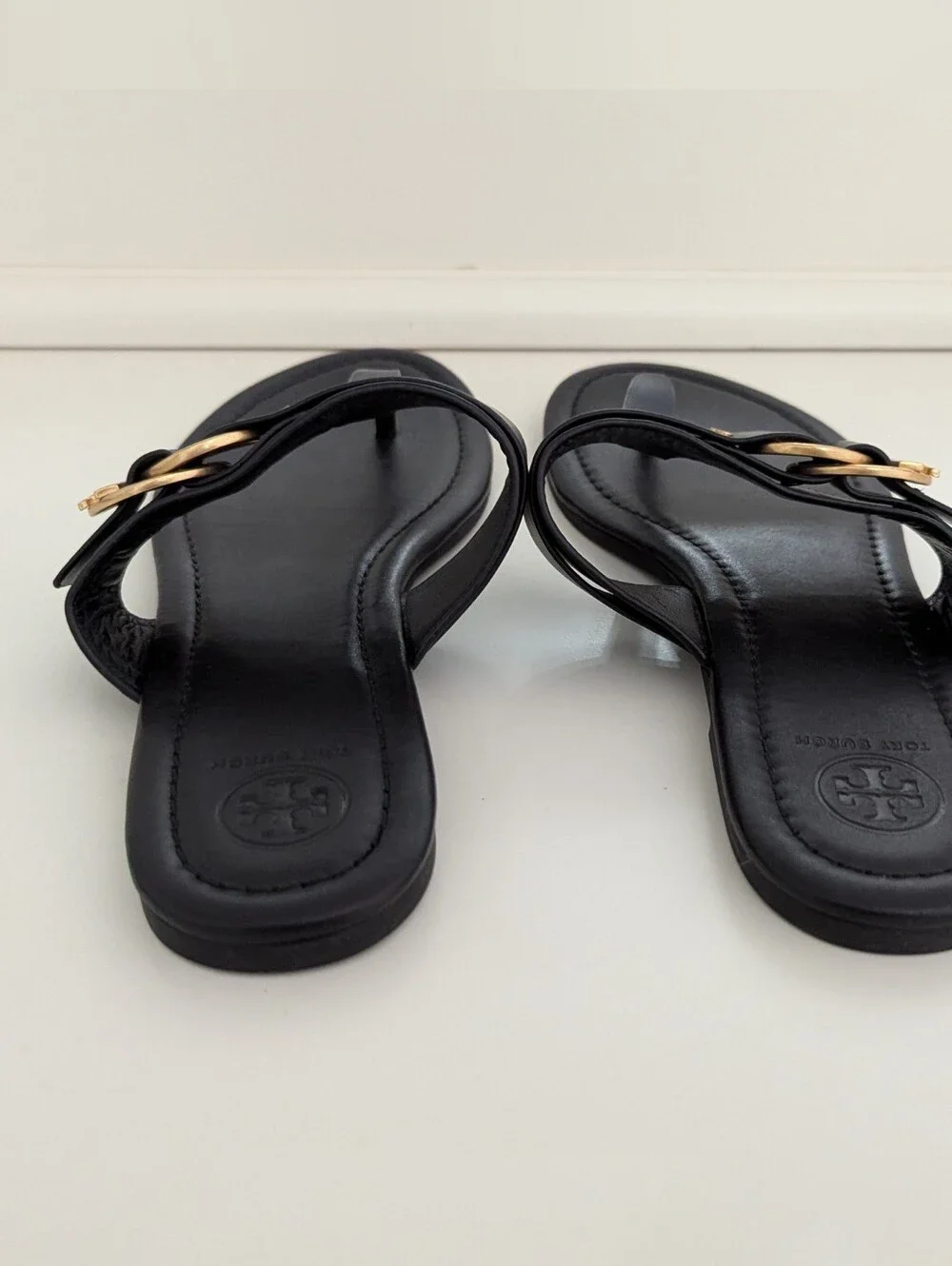 EUC! Tory Burch Marsden Sandal In Black Leather Size 10.5